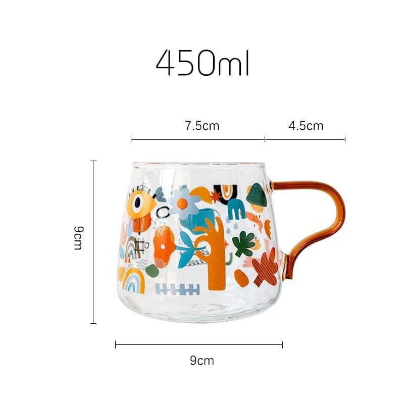 Abstract Art Glass Coffee Mug