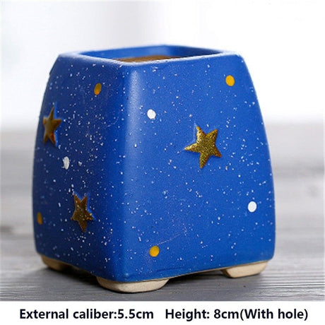 Handmade Starry Design Plant Pots