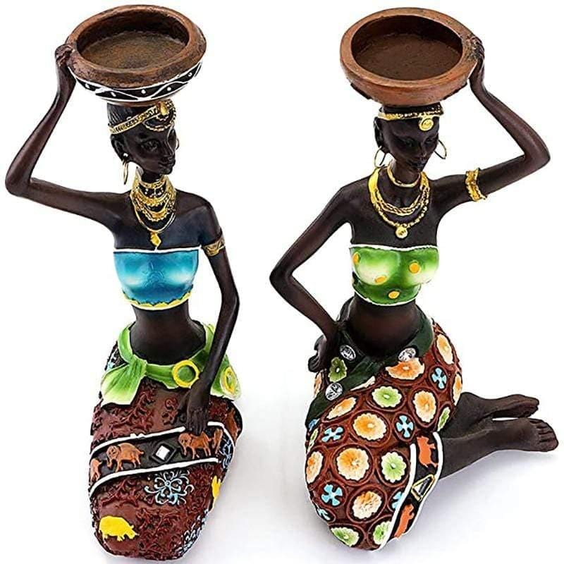 African Woman Candle Holder