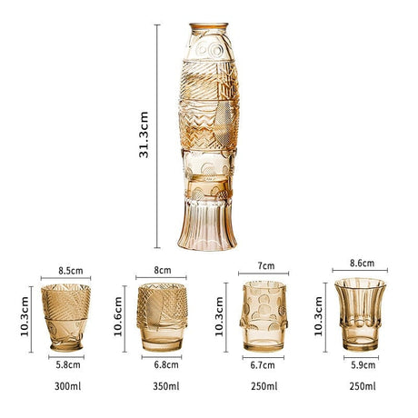Koi Fish Shaped Glass Set (4pcs)