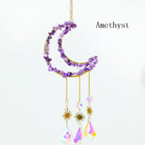 Natural Crystal Moon-Shaped Suncatcher