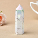 Angel Aura Howlite Crystal Point Tower