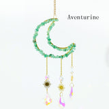 Natural Crystal Moon-Shaped Suncatcher