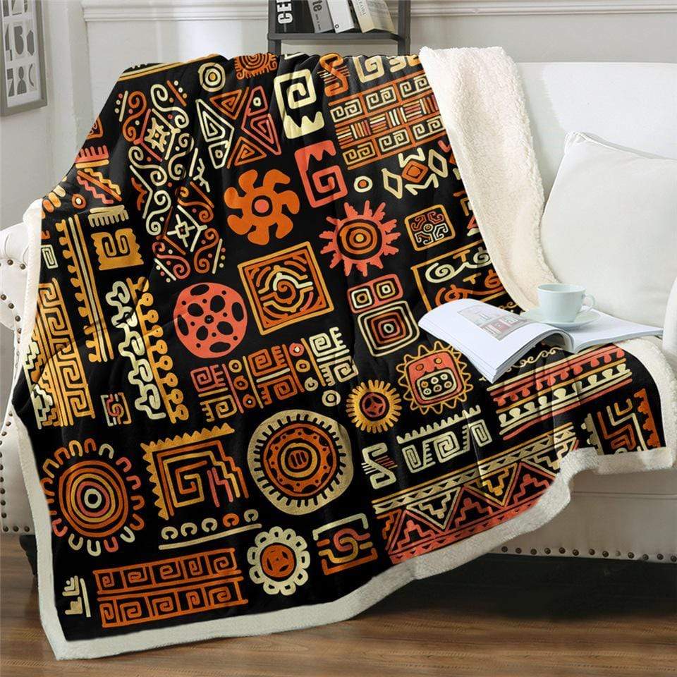 Aztec Print Fleece Throw Blanket