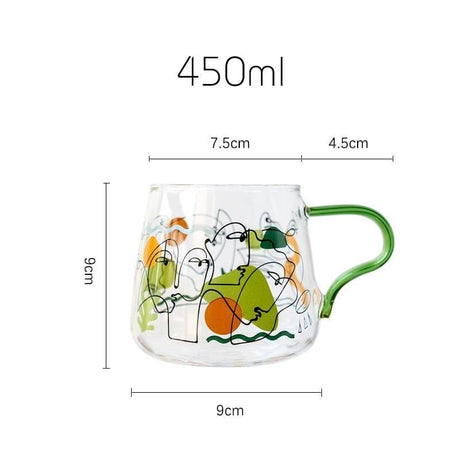 Abstract Art Glass Coffee Mug