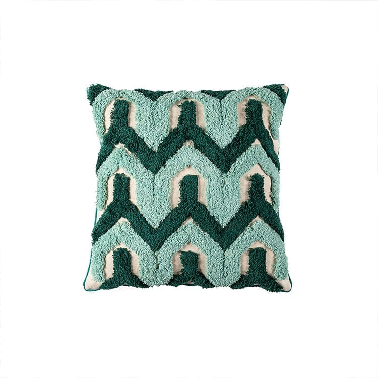 Handmade Green Tufted Pillow Cover