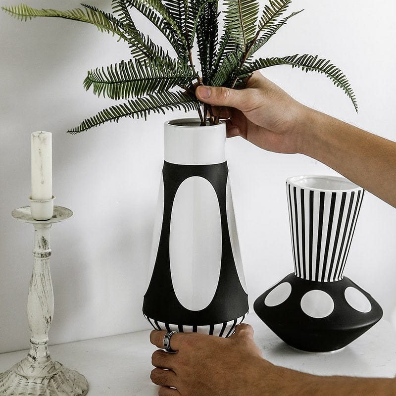 Black And White Irregular Vase