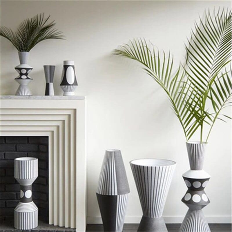 Black And White Irregular Vase