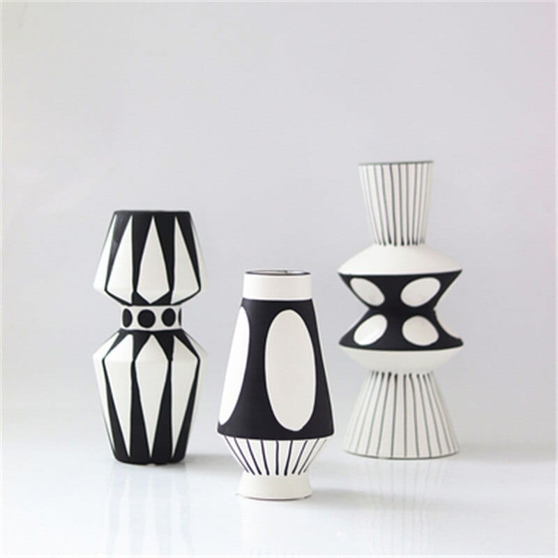 Black And White Irregular Vase