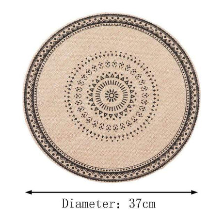 Mandala Embroidery Round Mat