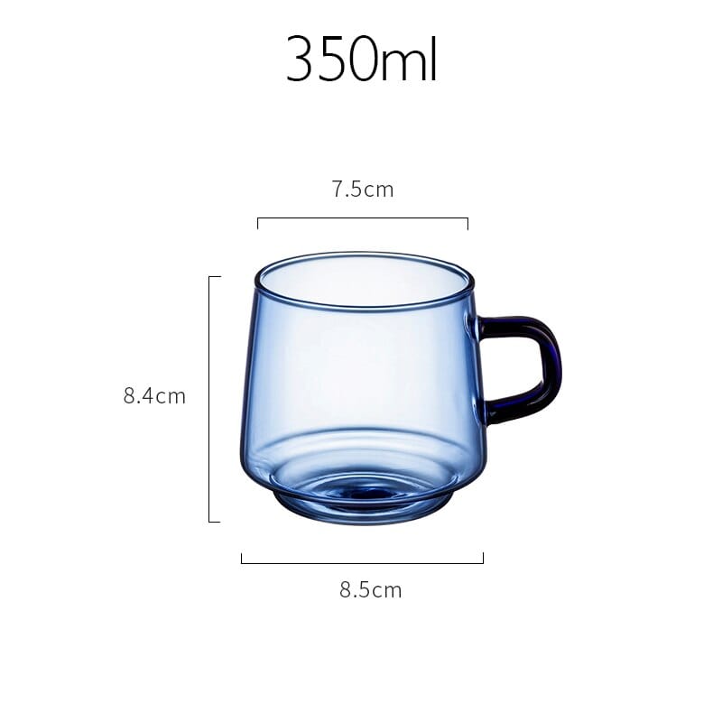 Colorful Glass Coffee Mug With Saucer