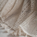 White Boho Tasseled Curtains