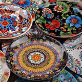 Boho Floral Ceramic Plates