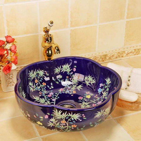 Botanical Floral Handmade Basin Sink