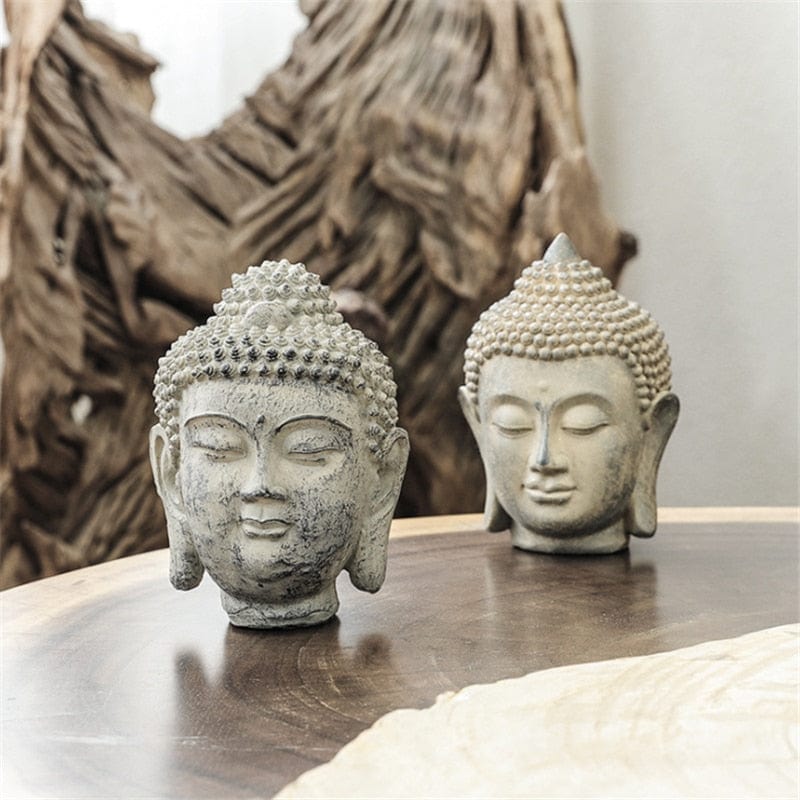 Buddha Head Statue Figurine