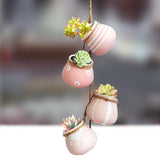 4pcs Multicolor Cauldron-Shaped Ceramic Planters