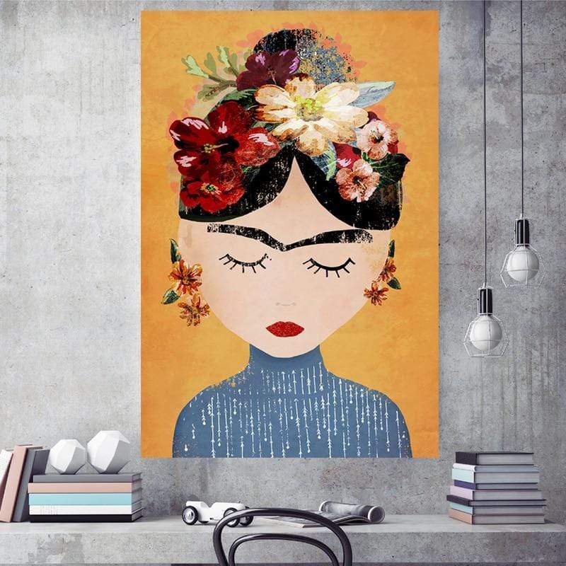 Cartoon Frida Wall Art Canvas