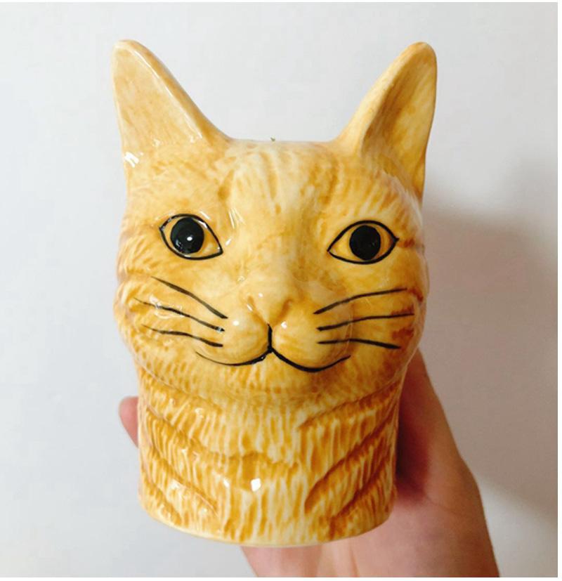 Cat Head Flower Vase