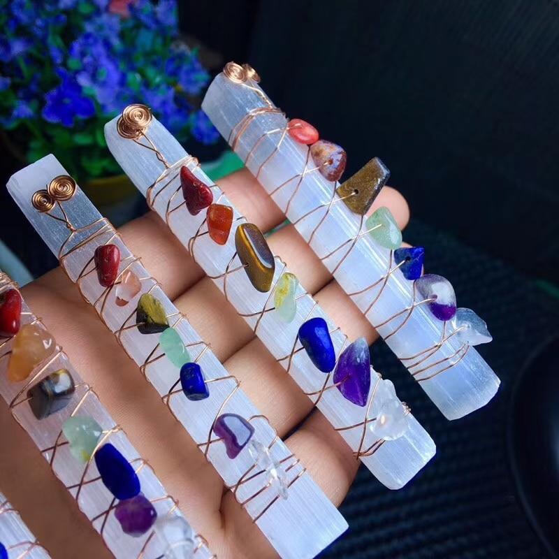 Chakra Healing Selenite Crystal Wand