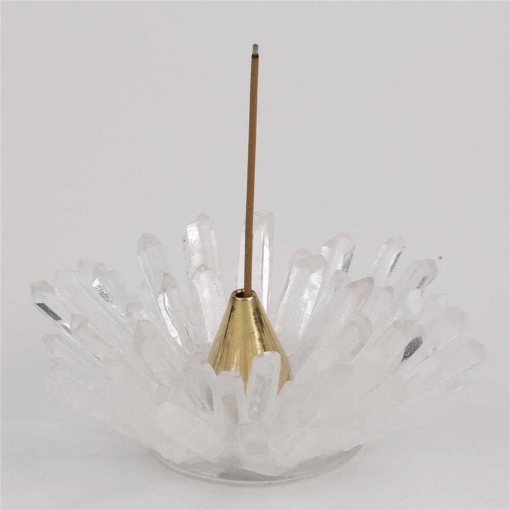 Clear Quartz Lotus-Shaped Incense Holder