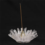 Clear Quartz Lotus-Shaped Incense Holder