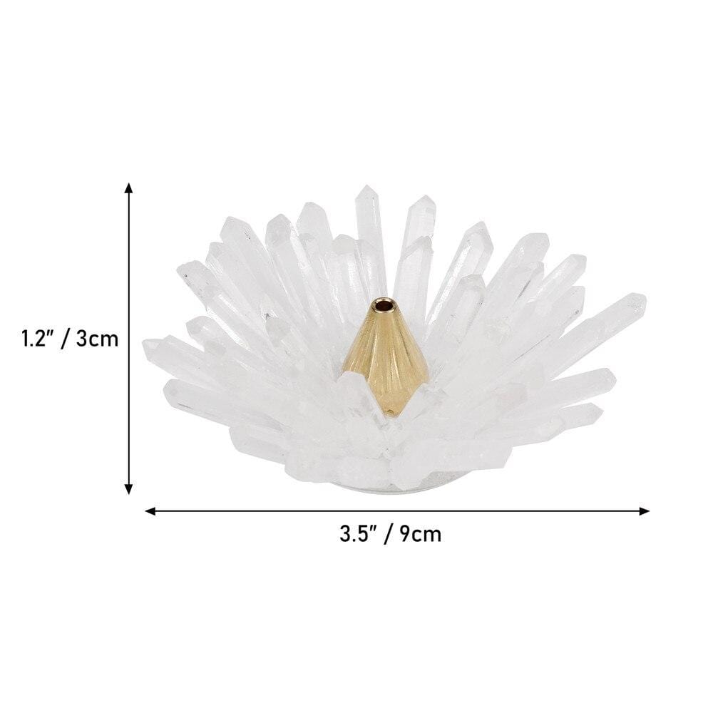 Clear Quartz Lotus-Shaped Incense Holder