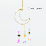 Natural Crystal Moon-Shaped Suncatcher