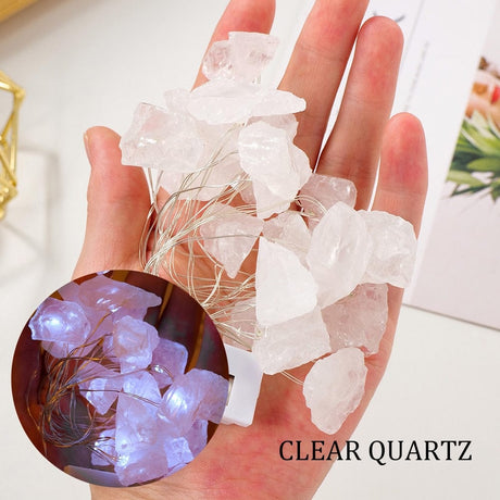 Natural Quartz Crystals String Lights