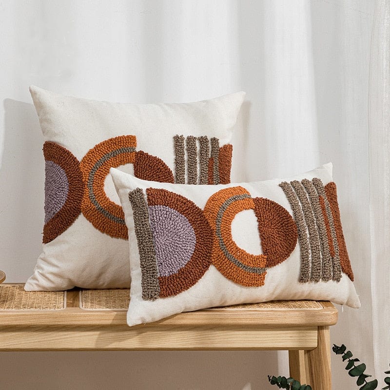 Coffee Boho Tufted Pillow Cover