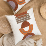 Coffee Boho Tufted Pillow Cover