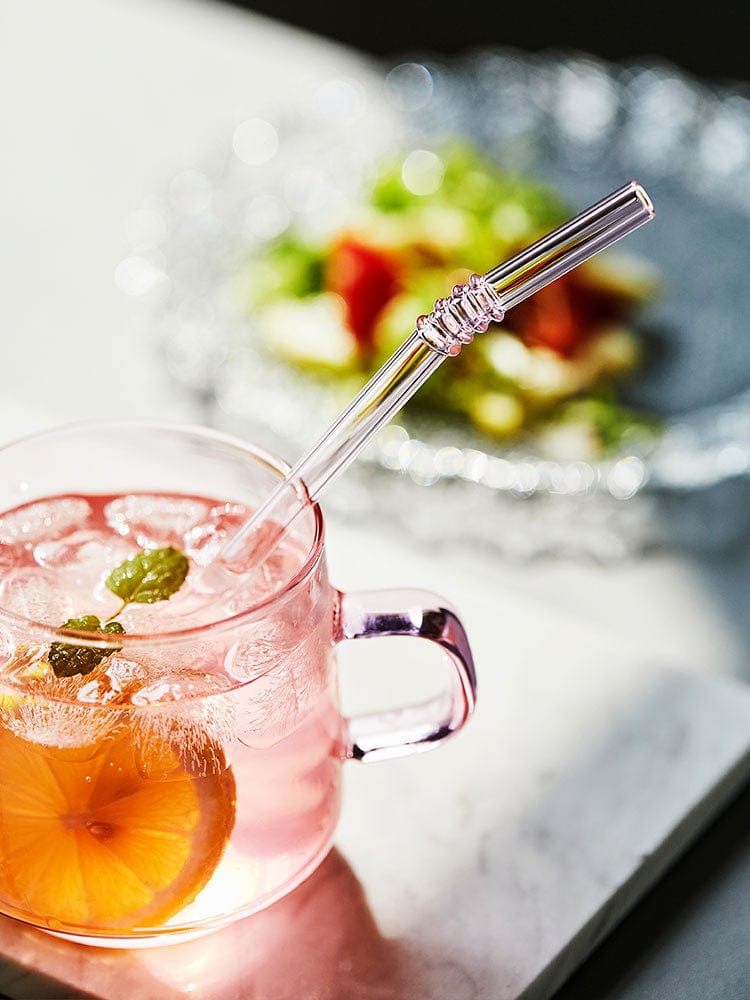 Colorful Glass Coffee Mug With Saucer
