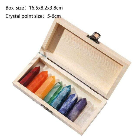 Colorful Natural Crystal Wands Gift Box 8pcs