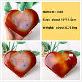 Natural Carnelian Stone Heart Carving