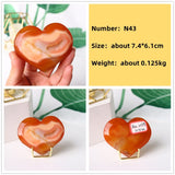 Natural Carnelian Stone Heart Carving