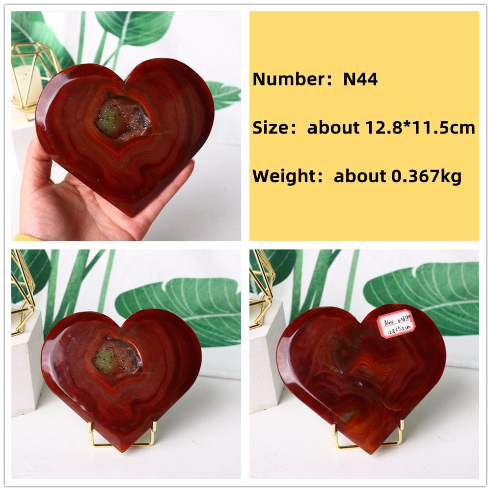 Natural Carnelian Stone Heart Carving