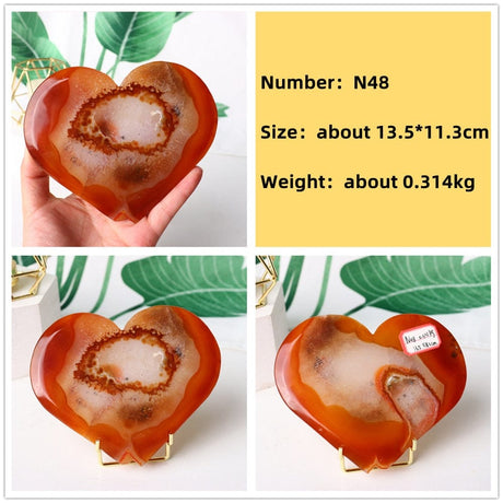 Natural Carnelian Stone Heart Carving