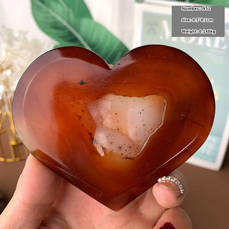 Natural Carnelian Stone Heart Carving
