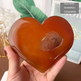 Natural Carnelian Stone Heart Carving