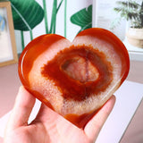 Natural Carnelian Stone Heart Carving
