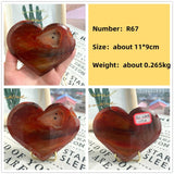 Natural Carnelian Stone Heart Carving