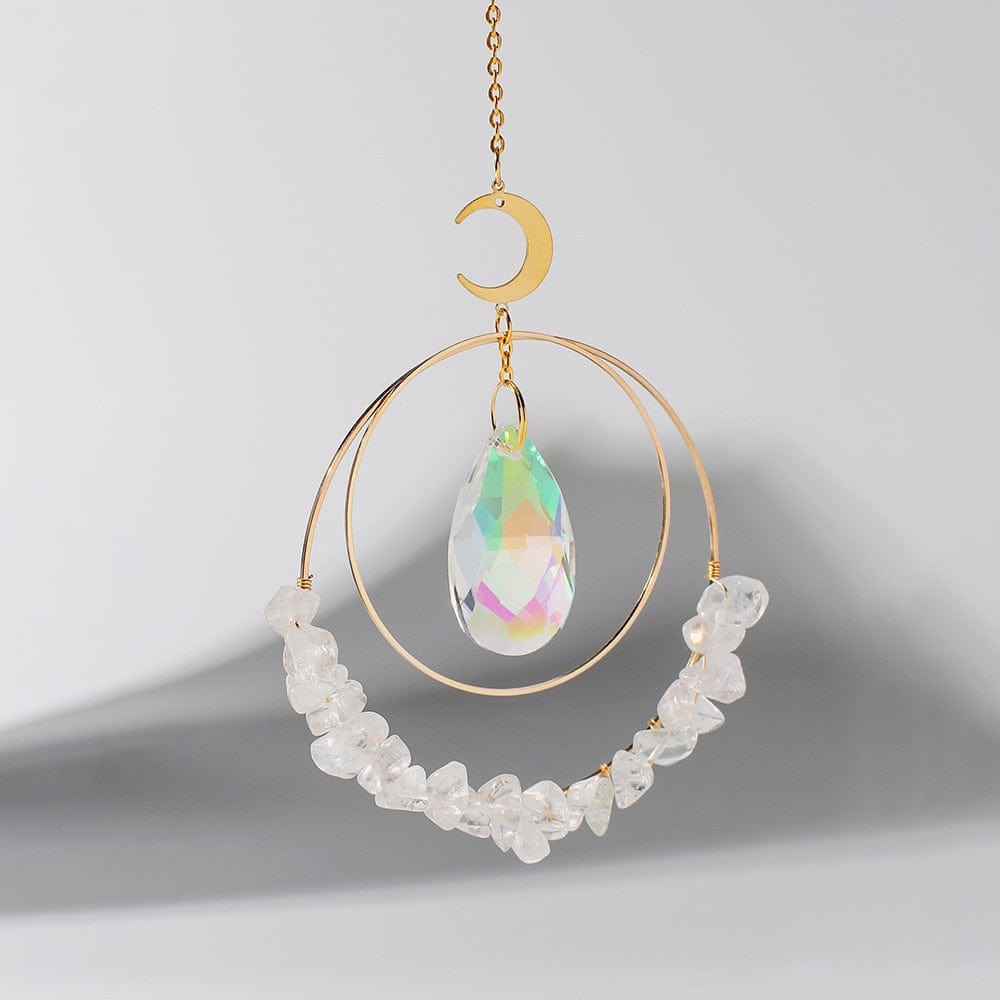 Crystal Chips Moon Suncatcher