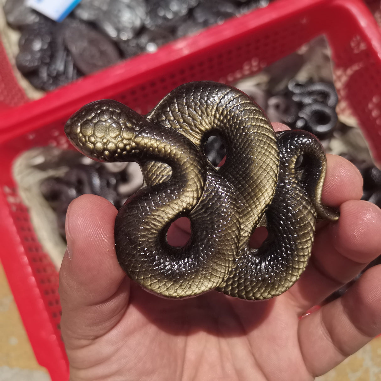 Crystal Quartz Snake Carving