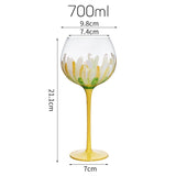 Hand Painted Floral Goblet Glass