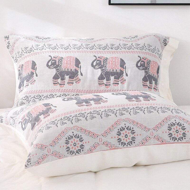 Elephants Pattern Pillow Cover