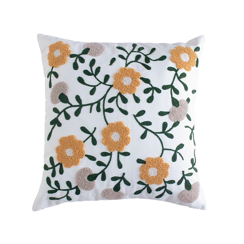 Embroidery Floral Garden Cushion Cover