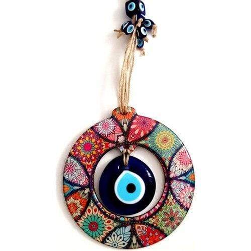 Evil Eye and Mandala Wooden Wall Decor