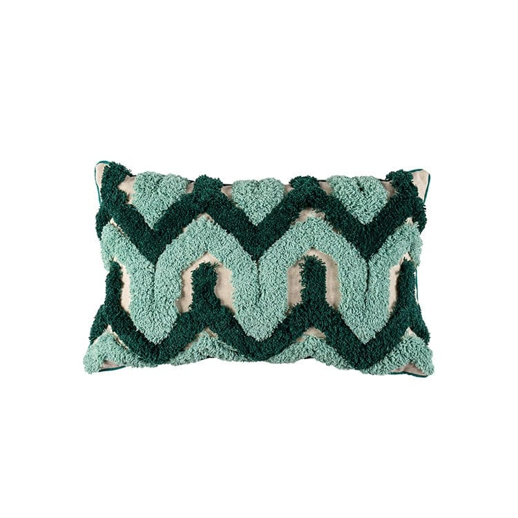 Handmade Green Tufted Pillow Cover