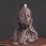 Female Face Backflow Incense Burner