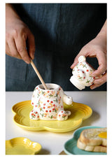 Floral Bear Honey Jar