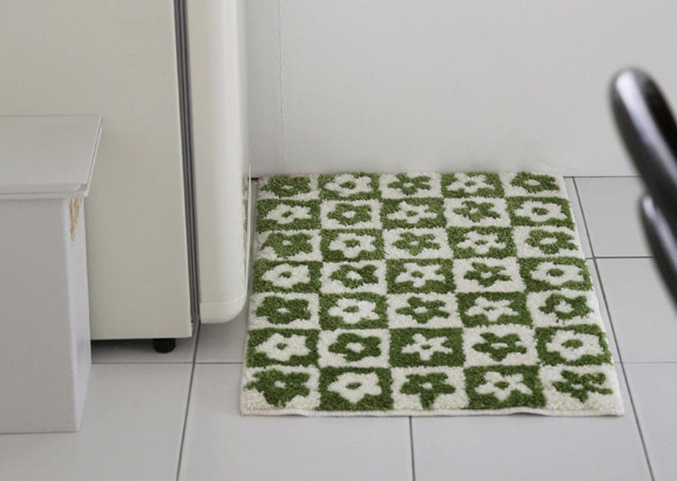 Floral Grids Tufted Bath Mats